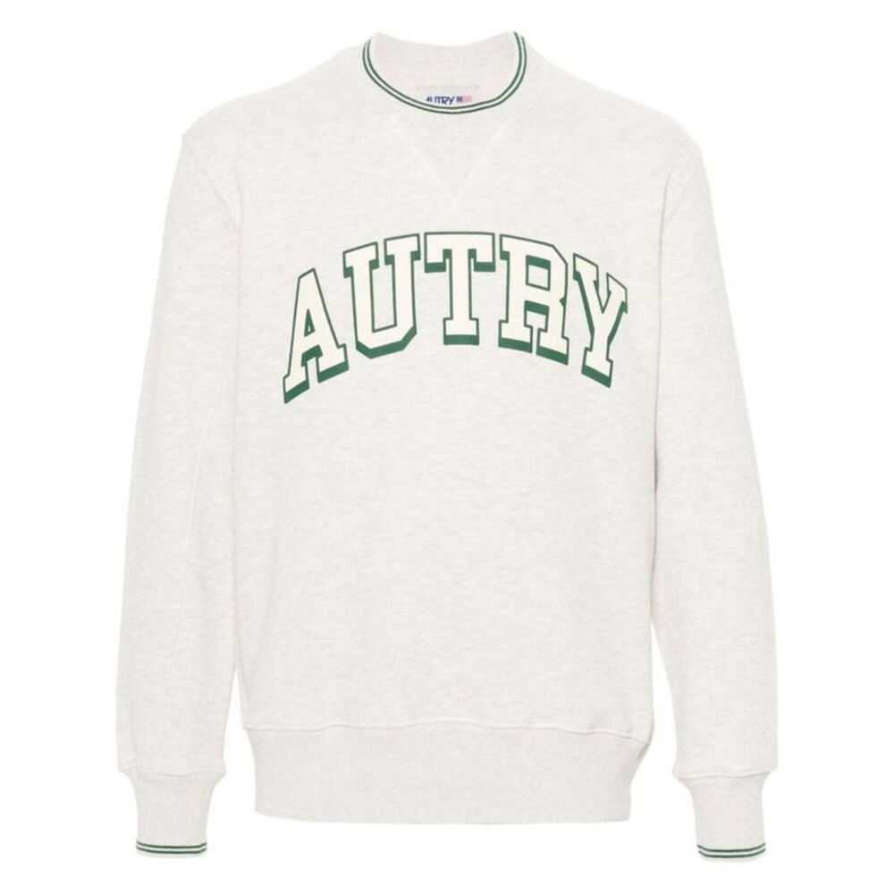 AUTRY Crew Neck Sweatshirt with Logo Men GREEN Sweaters & Cardigans